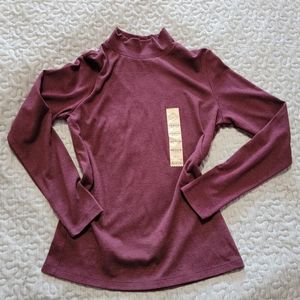 St. John's Bay Burgundy mock neck